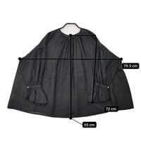 nest Robe 01222-1202 ラミー付け襟 22SS ギャザー 長袖 ブラウス シャツ ブラック レディース ネストローブ【中古】5-0801M△