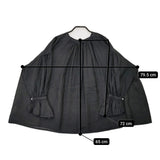 nest Robe 01222-1202 ラミー付け襟 22SS ギャザー 長袖 ブラウス シャツ ブラック レディース ネストローブ【中古】5-0801M△
