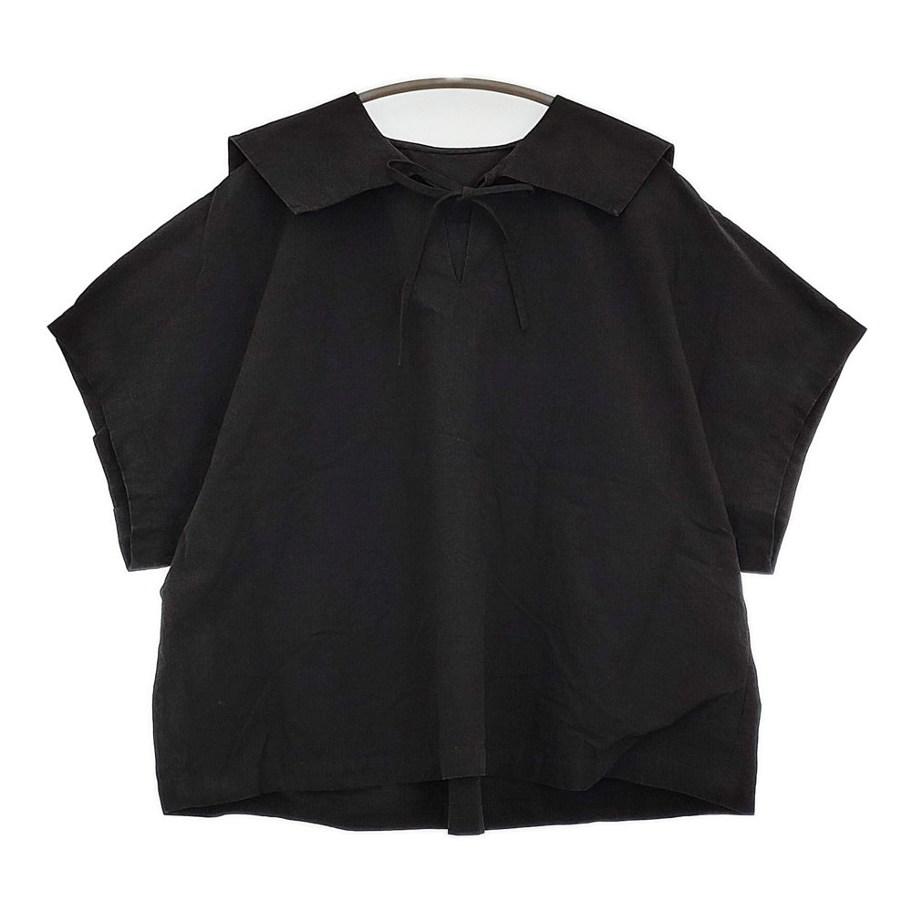 nest Robe コットンリネンマイクロウェザー セーラーブラウス 01233-1413 定価25300円 シャツ ブラック ネストローブ 5-0716S 266427 nest Robe コットンリネンマイクロウェザー セーラーブラウス