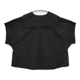 nest Robe コットンリネンマイクロウェザー セーラーブラウス 01233-1413 定価25300円 シャツ ブラック レディース ネストローブ【中古】5-0716S♪