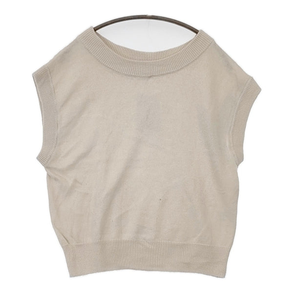 MARGARET HOWELL LINEN COTTON SILK SLIPOVER ノースリーブニット 578-4161003 ベスト 24SS ライトベージュ レディース マーガレットハウエル【中古】5-0801M△