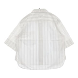 MARGARET HOWELL 578-11582031 2 コットンリネンストライプ ハーフスリーブ シャツ ホワイト レディース マーガレットハウエル【中古】5-0725S♪