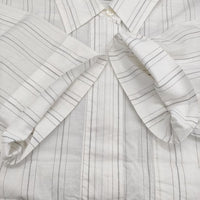MARGARET HOWELL 578-11582031 2 コットンリネンストライプ ハーフスリーブ シャツ ホワイト レディース マーガレットハウエル【中古】5-0725S♪