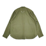 MARGARET HOWELL SOFT COTTON 定価34100円 LEAF バンドカラー サイズ2 長袖シャツ 23SS カーキ レディース マーガレットハウエル【中古】5-1021M△