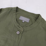 MARGARET HOWELL SOFT COTTON 定価34100円 LEAF バンドカラー サイズ2 長袖シャツ 23SS カーキ レディース マーガレットハウエル【中古】5-1021M△