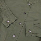 MARGARET HOWELL SOFT COTTON 定価34100円 LEAF バンドカラー サイズ2 長袖シャツ 23SS カーキ レディース マーガレットハウエル【中古】5-1021M△