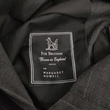 MARGARET HOWELL/FOX BROTHERS WIDE STRIPE FINE WOOL 定価62700円 スラックスパンツ 23AW Cグレー レディース マーガレットハウエル/フォックスブラザーズ【中古】5-1026G♪