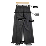 MARGARET HOWELL/FOX BROTHERS WIDE STRIPE FINE WOOL 定価62700円 スラックスパンツ 23AW Cグレー レディース マーガレットハウエル/フォックスブラザーズ【中古】5-1026G♪