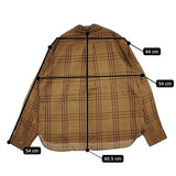 MARGARET HOWELL 578-9253019 COTTON SILK CHECK 定価30240円 丸襟 長袖シャツ ブラウン レディース マーガレットハウエル【中古】5-1021M△