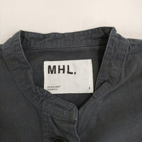 MHL. 595-4157502 SANDED COTTON LINEN OP 定価29700円 サイズ1 ワンピース 24SS ネイビー レディース エムエイチエル【中古】5-0725S♪