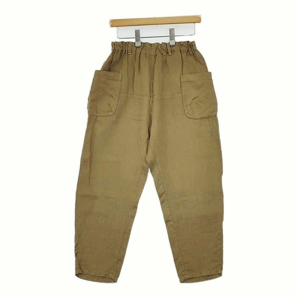tumugu TB14338 ソリトリネン イージーパンツ 定価15180円 日本製 パンツ カーキ レディース ツムグ【中古】5-0801M△