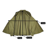 (g) コットンタイプライターギャザーブラウス 長袖 サイズF 日本製 ワイド ブラウス シャツ カーキ レディース グラム【中古】5-1021M△