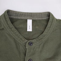 prit ネル×ドビーネル 切替スタンドカラーポケットワイドシャツ 定価15180円 製品洗い 長袖シャツ グリーン レディース プリット【中古】5-1013T∞