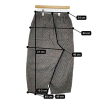 Sabbatum c/wツイル/グレンチェック ヘムダーツ イージーテーパードパンツ 定価17380円 パンツ グレー レディース サバタム【中古】5-1013T∞