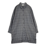 MIDIUMISOLID ウール チェック ロングシャツ シャツチュニック 長袖シャツ グレー レディース ミディウミソリッド【中古】5-1013T∞