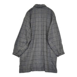 MIDIUMISOLID ウール チェック ロングシャツ シャツチュニック 長袖シャツ グレー レディース ミディウミソリッド【中古】5-1013T∞