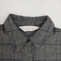 MIDIUMISOLID ウール チェック ロングシャツ シャツチュニック 長袖シャツ グレー レディース ミディウミソリッド【中古】5-1013T∞