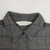 MIDIUMISOLID ウール チェック ロングシャツ シャツチュニック 長袖シャツ グレー レディース ミディウミソリッド【中古】5-1013T∞