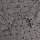 MIDIUMISOLID ウール チェック ロングシャツ シャツチュニック 長袖シャツ グレー レディース ミディウミソリッド【中古】5-1013T∞