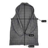 MIDIUMISOLID ウール チェック ロングシャツ シャツチュニック 長袖シャツ グレー レディース ミディウミソリッド【中古】5-1013T∞