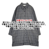 MIDIUMISOLID ウール チェック ロングシャツ シャツチュニック 長袖シャツ グレー レディース ミディウミソリッド【中古】5-1013T∞
