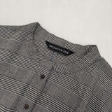 mizuiro-ind プルオーバー グレンチェック 長袖 シャツワンピース ウール混 チュニック ブラック ホワイト レディース ミズイロインド【中古】5-1021M△