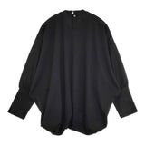 mizuiro-ind スタンドカラー コクーン プルオーバー 定価13750円 ウール混 カットソー ブラック レディース ミズイロインド【中古】5-1021M△