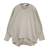 mizuiro-ind スタンドカラー コクーン プルオーバー 定価13750円 ウール混 カットソー グレージュ レディース ミズイロインド【中古】5-1021M△