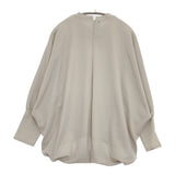 mizuiro-ind スタンドカラー コクーン プルオーバー 定価13750円 ウール混 カットソー グレージュ レディース ミズイロインド【中古】5-1021M△