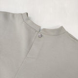 mizuiro-ind スタンドカラー コクーン プルオーバー 定価13750円 ウール混 カットソー グレージュ レディース ミズイロインド【中古】5-1021M△