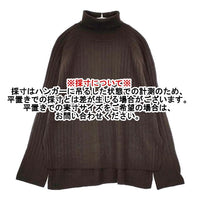 mizuiro-ind ワイドリブタートルネックプルオーバー ウール セーター ニット ブラウン レディース ミズイロインド【中古】5-1013T∞