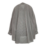 mizuiro-ind ギンガムチェック フレアシャツ ワイド チュニック コットン シャツ チャコールグレー ホワイト レディース ミズイロインド【中古】5-1021M△