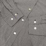 mizuiro-ind ギンガムチェック フレアシャツ ワイド チュニック コットン シャツ チャコールグレー ホワイト レディース ミズイロインド【中古】5-1021M△