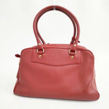 J&M Davidson スペイン製 鍵付き vivi レザー トートバッグ ボストンバッグ レッド レディース ジェイアンドエムデヴィッドソン【中古】5-1029G∞