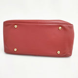 J&M Davidson スペイン製 鍵付き vivi レザー トートバッグ ボストンバッグ レッド レディース ジェイアンドエムデヴィッドソン【中古】5-1029G∞