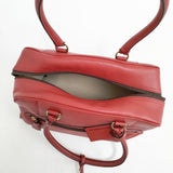 J&M Davidson スペイン製 鍵付き vivi レザー トートバッグ ボストンバッグ レッド レディース ジェイアンドエムデヴィッドソン【中古】5-1029G∞