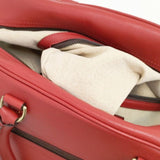 J&M Davidson スペイン製 鍵付き vivi レザー トートバッグ ボストンバッグ レッド レディース ジェイアンドエムデヴィッドソン【中古】5-1029G∞