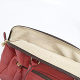 J&M Davidson スペイン製 鍵付き vivi レザー トートバッグ ボストンバッグ レッド レディース ジェイアンドエムデヴィッドソン【中古】5-1029G∞