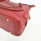 J&M Davidson スペイン製 鍵付き vivi レザー トートバッグ ボストンバッグ レッド レディース ジェイアンドエムデヴィッドソン【中古】5-1029G∞