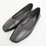 yuko imanishi ASAHI レザー エナメル アシンメトリーフラットシューズ 定価16500円 38 靴 ブラック レディース ユウコイマニシ【中古】5-0710G♪