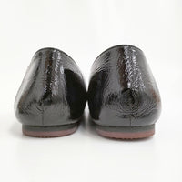 yuko imanishi ASAHI レザー エナメル アシンメトリーフラットシューズ 定価16500円 38 靴 ブラック レディース ユウコイマニシ【中古】5-0710G♪