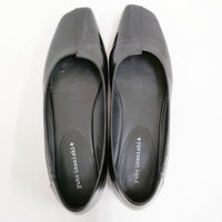 yuko imanishi ASAHI レザー エナメル アシンメトリーフラットシューズ 定価16500円 38 靴 ブラック レディース ユウコイマニシ【中古】5-0710G♪