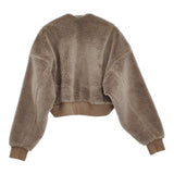 ALWEL ボア スリーブジャケット 定価59400円 ボレロ ALP-4 カーディガン グレージュ レディース オルウェル【中古】5-1026T♪