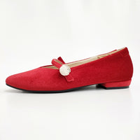 ONE TWO＆CO. ワントゥーアンドコー 未使用品 Mary Jane RED 40 定価33000円 ベルベット チャイナシューズ レッド レディース【中古】5-0710G♪