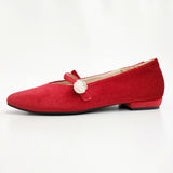ONE TWO＆CO. ワントゥーアンドコー 未使用品 Mary Jane RED 40 定価33000円 ベルベット チャイナシューズ レッド レディース【中古】5-0710G♪