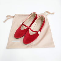 ONE TWO＆CO. ワントゥーアンドコー 未使用品 Mary Jane RED 40 定価33000円 ベルベット チャイナシューズ レッド レディース【中古】5-0710G♪