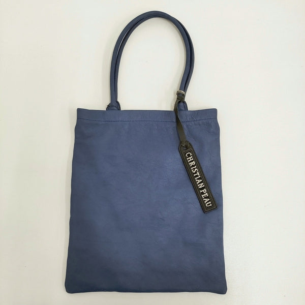CHRISTIAN PEAU 未使用品 CP zipper pocket レザー 定価44000円 サイズS トートバッグ ネイビー レディース クリスチャンポー【中古】5-0710G♪