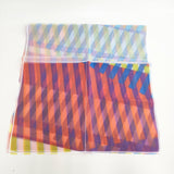 ISSEY MIYAKE 1325. 十字構造 再生ポリエステル ストール 多色 レディース イッセイミヤケ1325.【中古】5-0808M◎