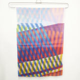 ISSEY MIYAKE 1325. 十字構造 再生ポリエステル ストール 多色 レディース イッセイミヤケ1325.【中古】5-0808M◎