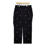 POLO GOLF RALPH LAUREN ポロゴルフ ラルフローレン 刺繍パンツ ドクロ スカル コーデュロイ パンツ ブラック メンズ ポロ【中古】5-1120T∞